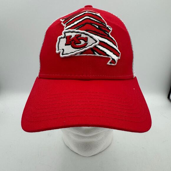 New Era Kansas City Chiefs Mesh Snapback Hat Red White 9FORTY NFL Trucker Cap - Picture 1 of 12